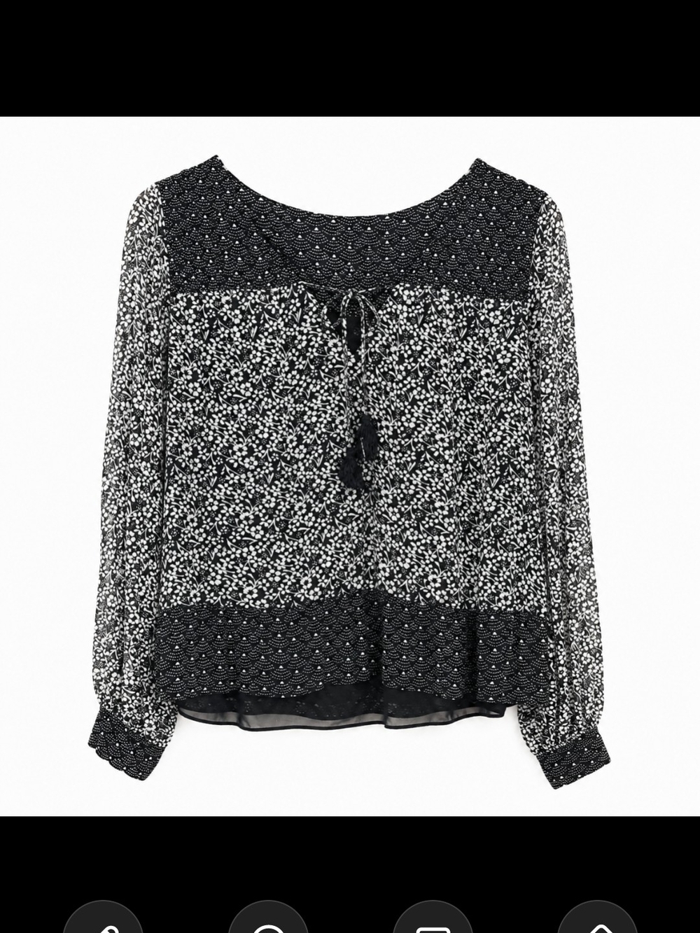 Tularosa Peasant Floral Tie-Front Blouse